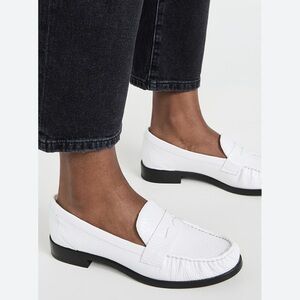 Reformation Ani Ruched Loafers white size 6.5
